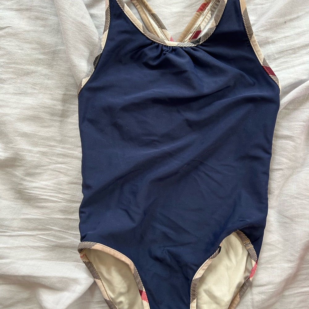 Navy Blue Kids Burberry Swimsuit